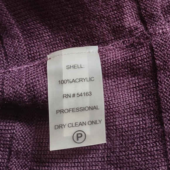 Calvin Klein Deep Plum Sweater Dress with Bell Sleeves. - Picture 7 of 9